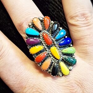 ✨️OOAK! JULIANA WILLIAMS RARE! Multi Semiprecious Stone and Sterling Silver Ring